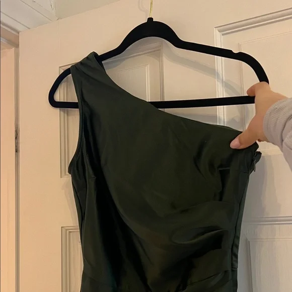 BHLDN Scottie Forest Green One-Shoulder Gown - Picture 2 of 3